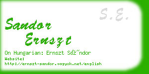 sandor ernszt business card